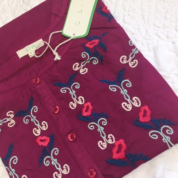 *CLEARANCE* Linen Embroidery Plum Wine Tunic - Picture 4 of 7